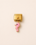 charms hippocampe rose maillon