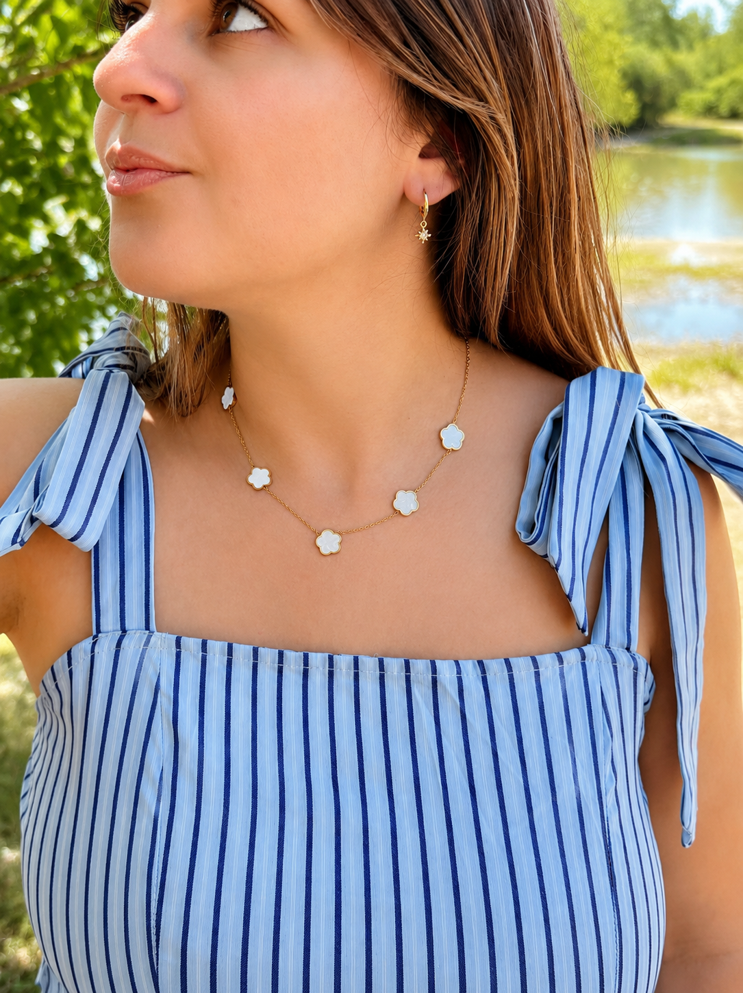 Collier trèfles nacrés