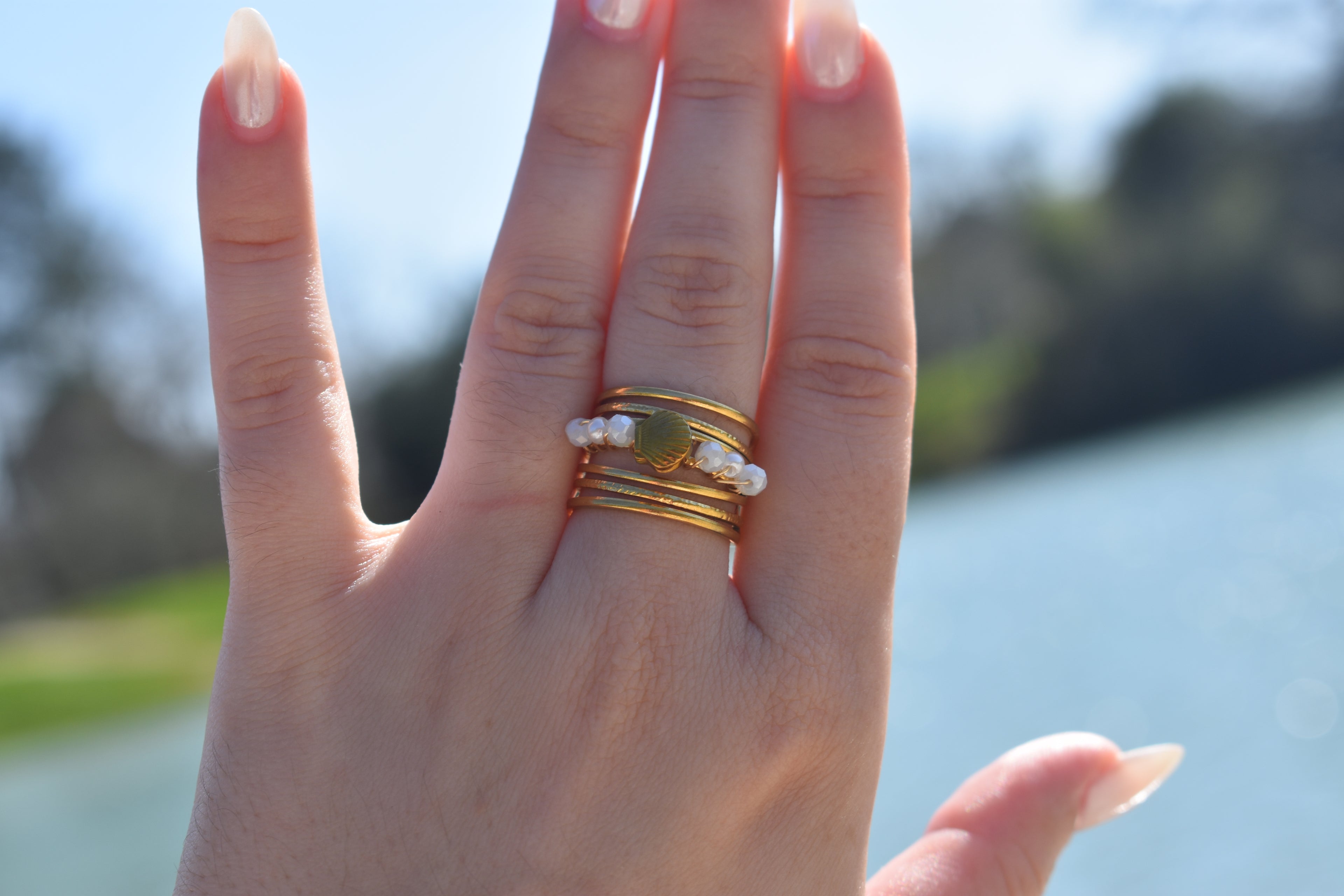 Bague perles d’eau