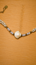 bracelet cordage coquillage blanc