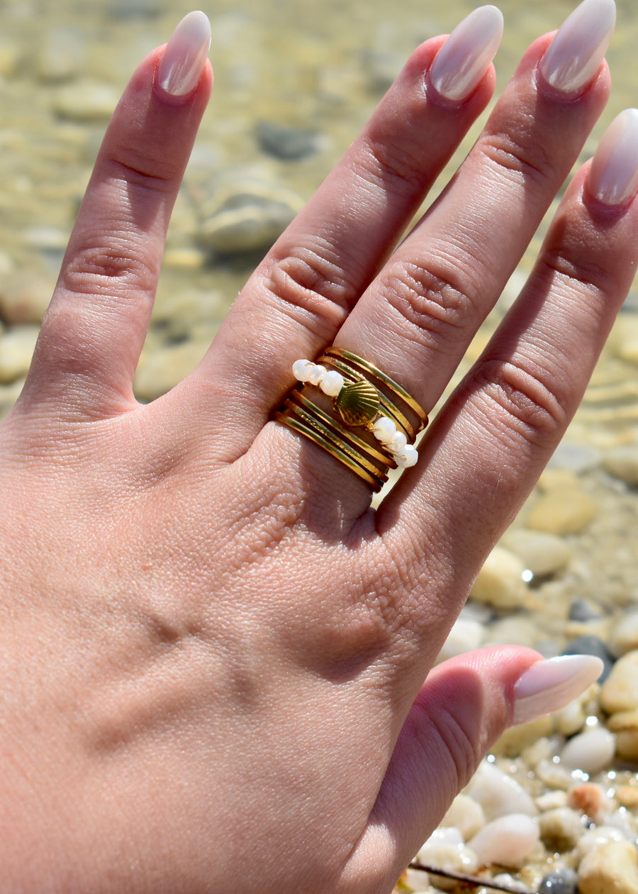 Bague perles d’eau