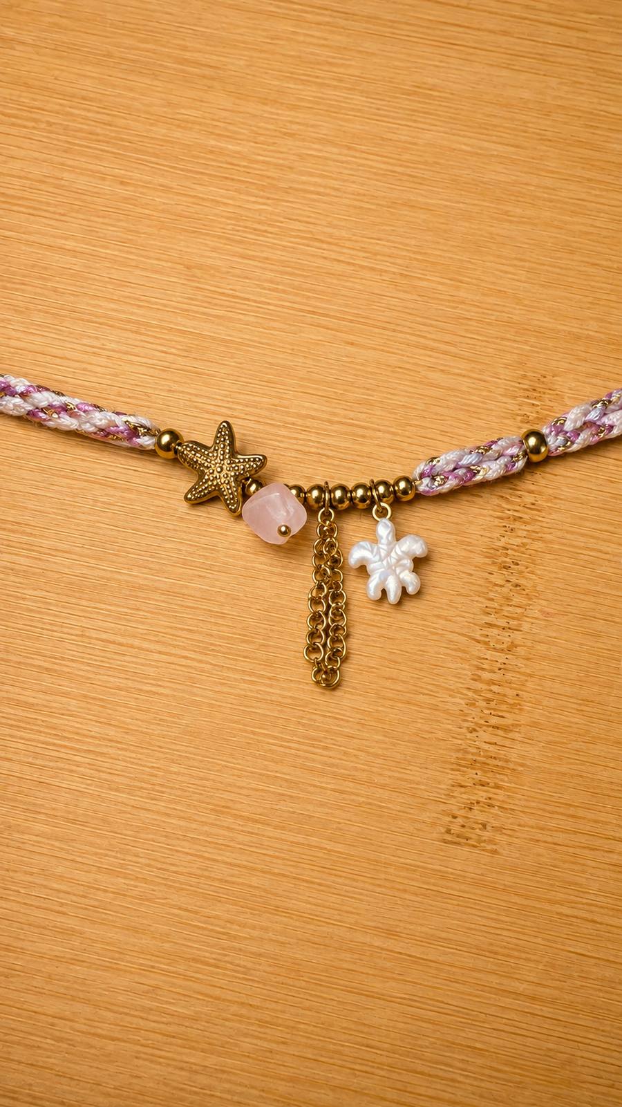 bracelet cordon rose