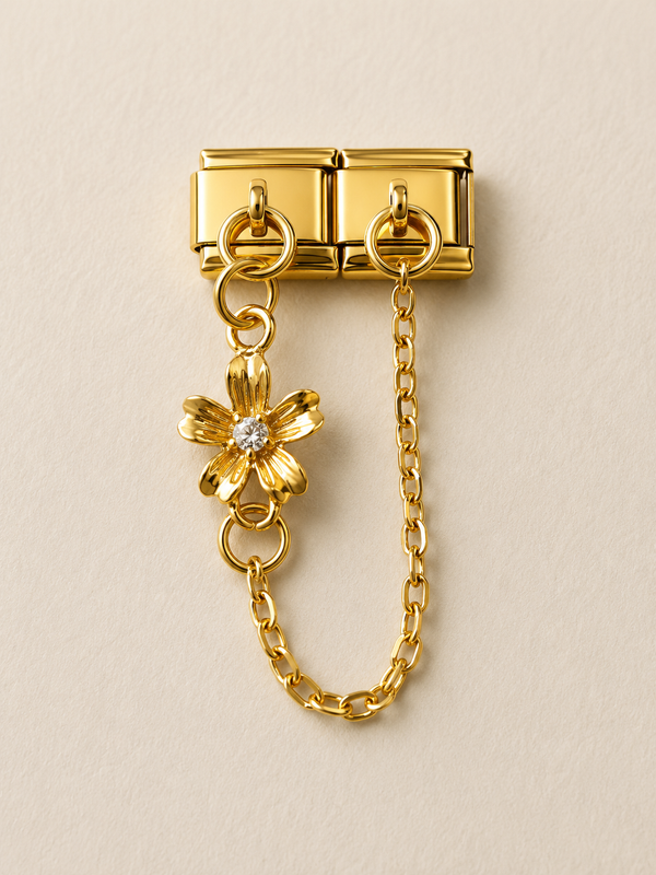 Charm maillon fleur